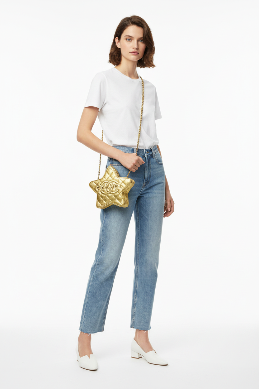 Chanel Gold Walk of Fame Star bag on model