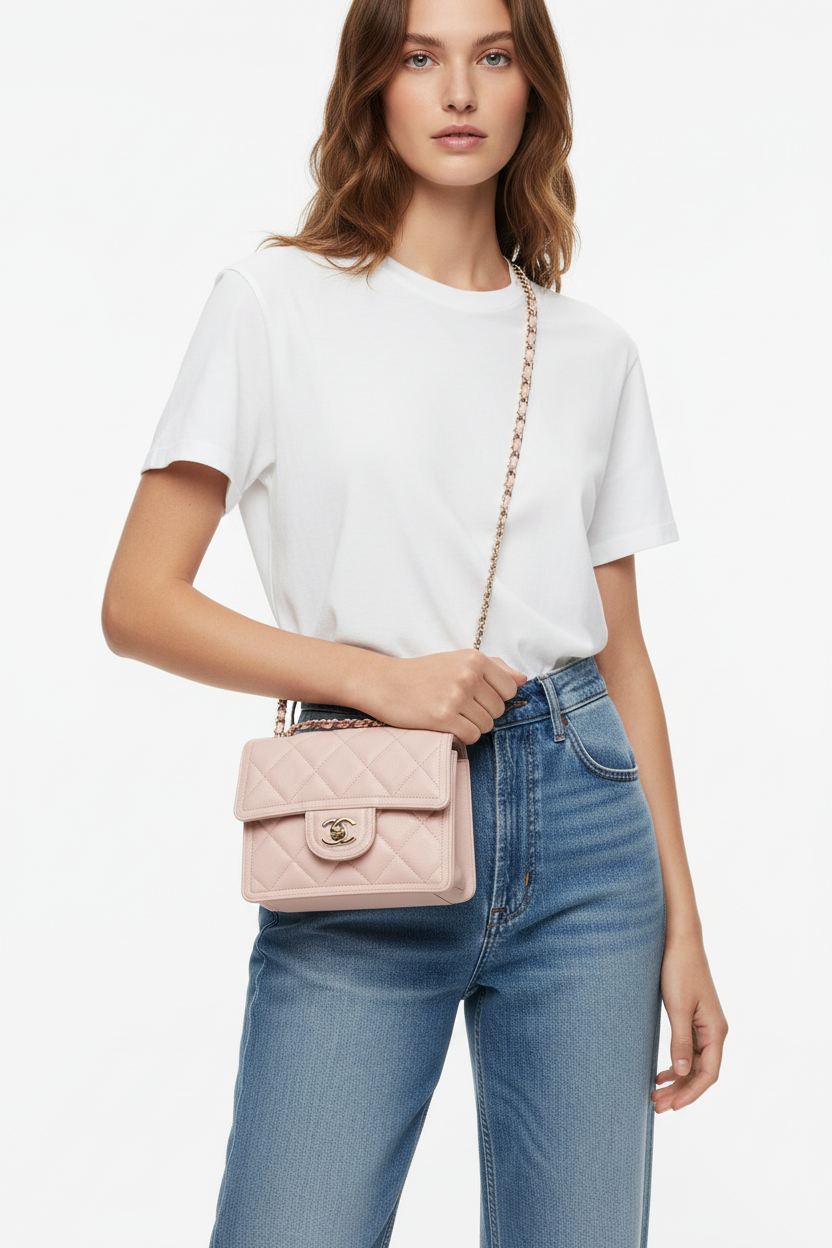 Chanel Light Pink Mini Flap Bag - Mini Size