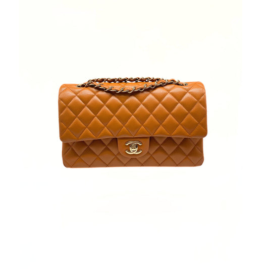 Chanel Caramel Medium Classic Double Flap Caviar Gold Hardware