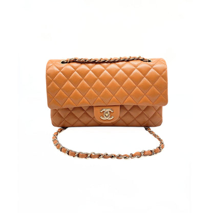 Chanel Caramel Medium Classic Double Flap Caviar Gold Hardware