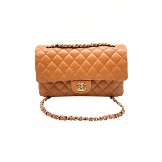 Chanel Caramel Medium Classic Double Flap Caviar Gold Hardware