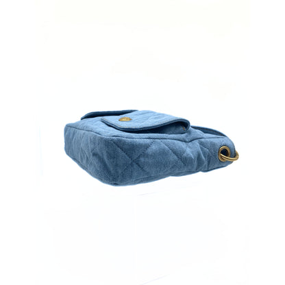 CHANEL Supple Twins Denim Hobo Bag with Brushed Gold Hardware