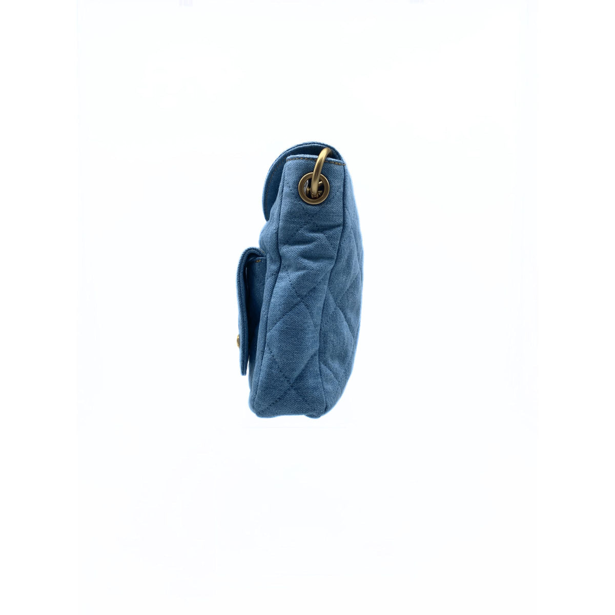 CHANEL Supple Twins Denim Hobo Bag with Brushed Gold Hardware