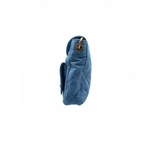 CHANEL Supple Twins Denim Hobo Bag with Brushed Gold Hardware