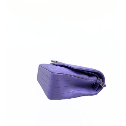 Chanel Lambskin Chevron Quilted Small Double Flap Lavender