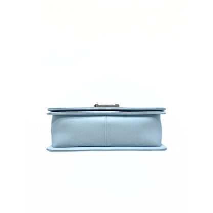 Chanel Old Medium Quilted Boy Flap Matte Blue