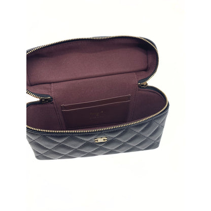 Chanel Black Slim Glazed Caviar Vanity