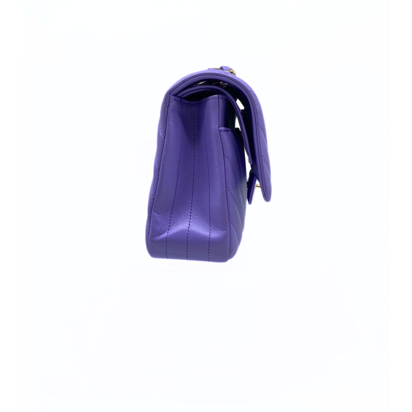 Chanel Lambskin Chevron Quilted Small Double Flap Lavender