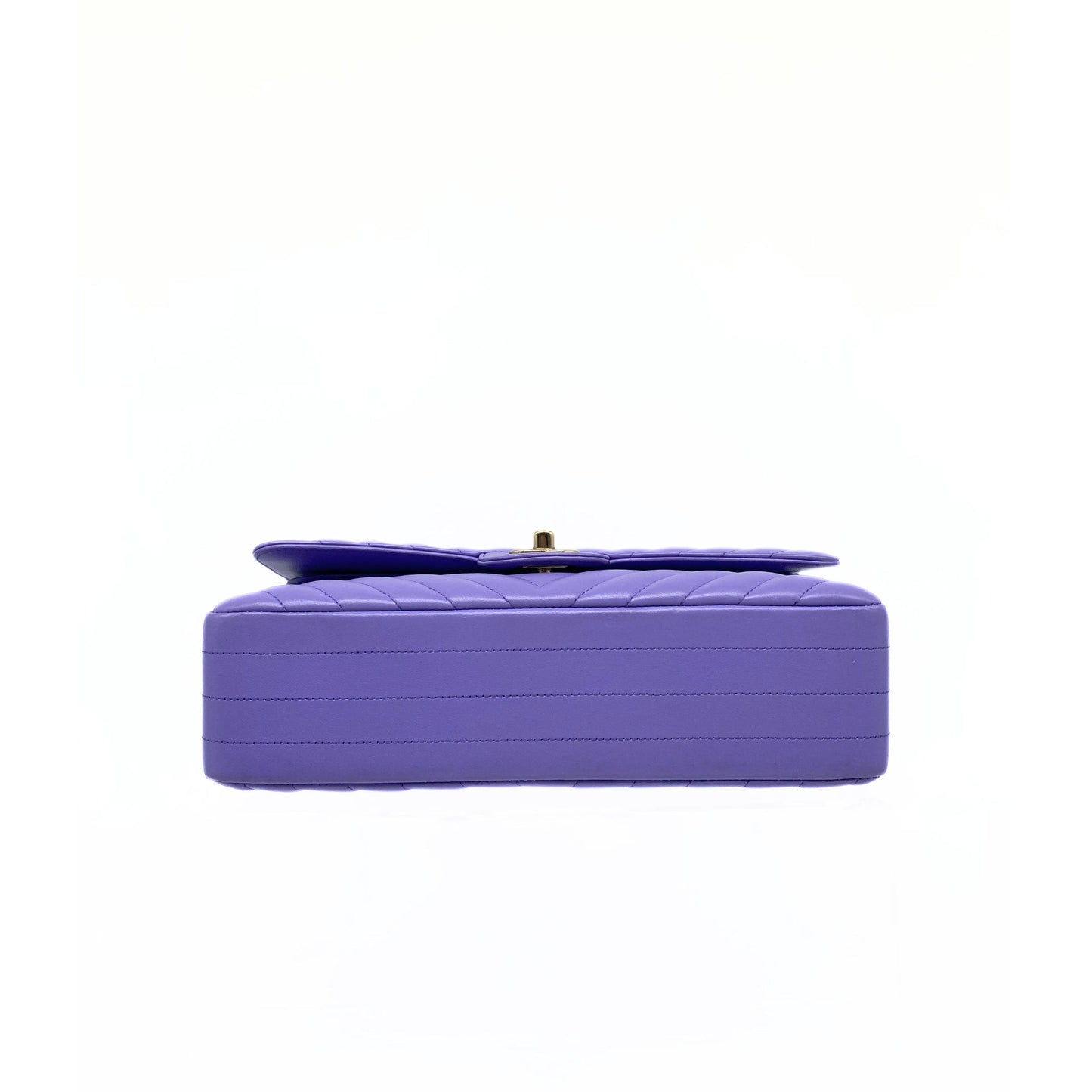 Chanel Lambskin Chevron Quilted Small Double Flap Lavender