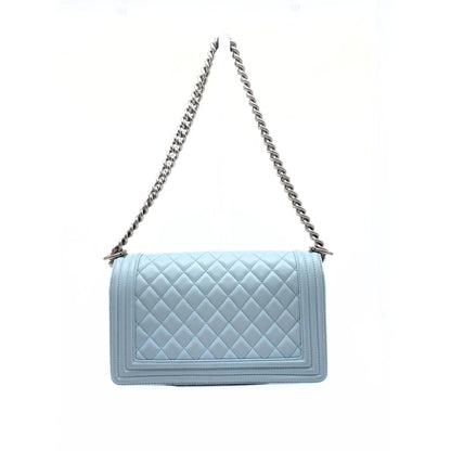 Chanel Old Medium Quilted Boy Flap Matte Blue