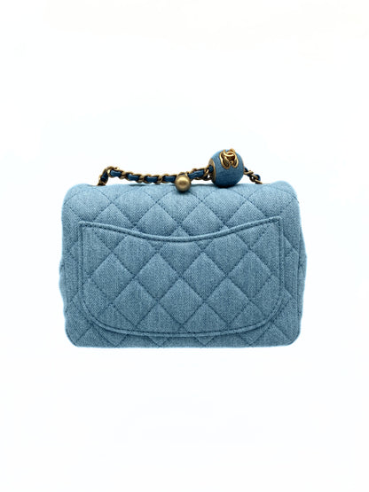 Chanel Denim Mini Coco Pearl Crush