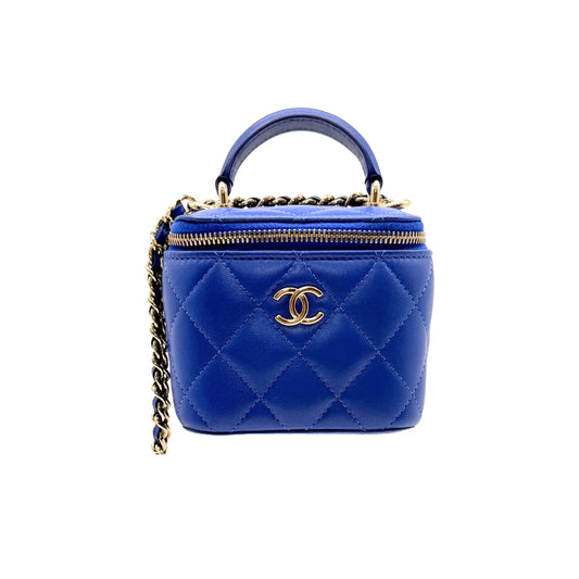 Chanel Royal Blue Vanity Top Handle Mini