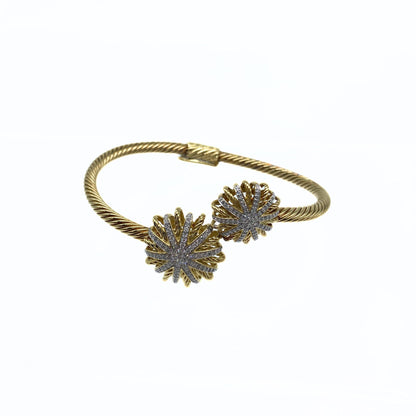 David Yurman 18k Gold and Diamonds Starburst Cuff Bracelet