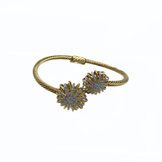 David Yurman 18k Gold and Diamonds Starburst Cuff Bracelet