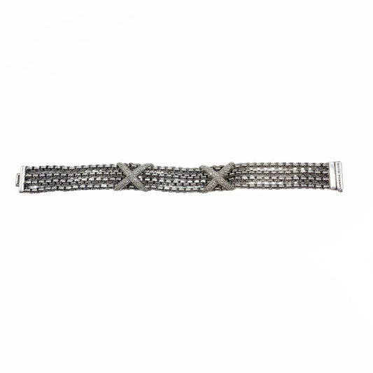 David Yurman Diamond Double X Multistrand Bracelet
