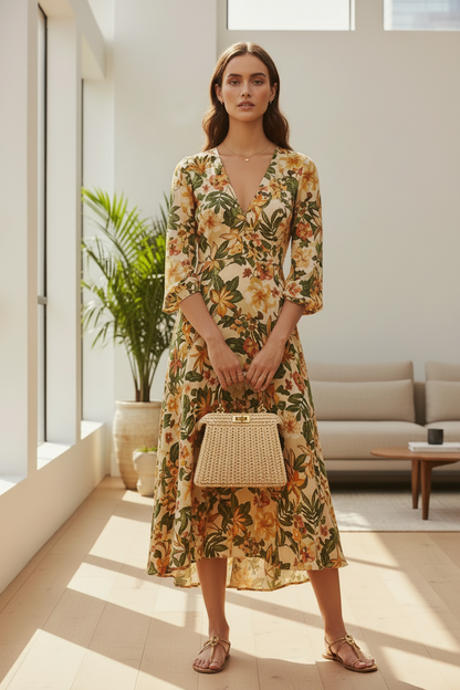 Fendi Raffia Medium Peekaboo Handbag