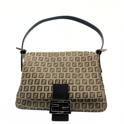 Fendi Zucca Canvas Mama Baguette Shoulder Bag.