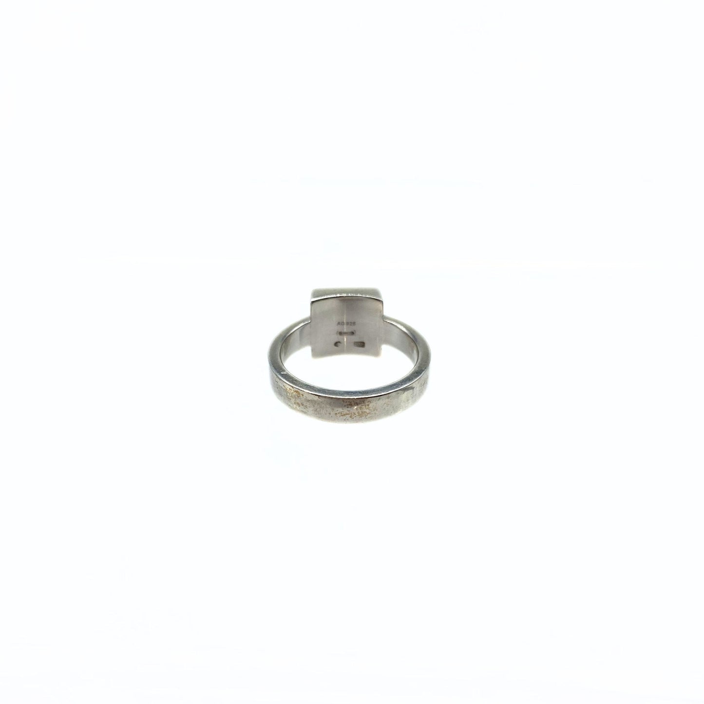 Gucci Trademark Square Top Logo Ring in Sterling Silver