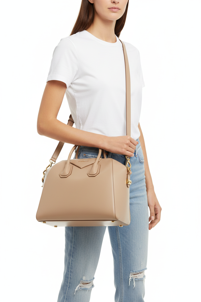 Givenchy Beige Medium Antigona worn crossbody