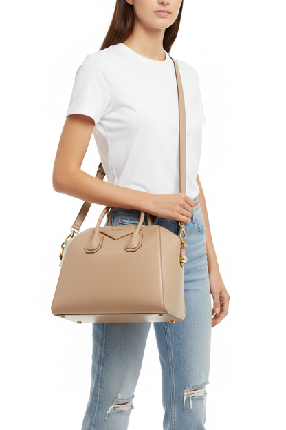 Givenchy Beige Medium Antigona worn crossbody