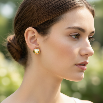Tiffany & Co. Diamond .23 Ct. 18K Gold Platinum Ball Earrings