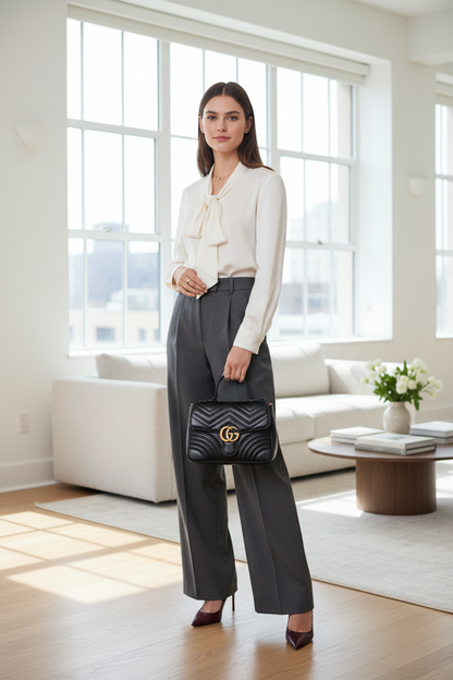 Gucci Black Marmont Small Top Handle Bag