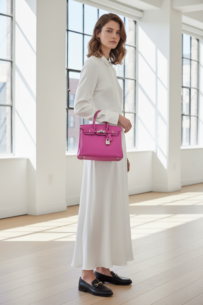 Hermes Birkin 25cm in Magnolia Togo with Palladium Hardware