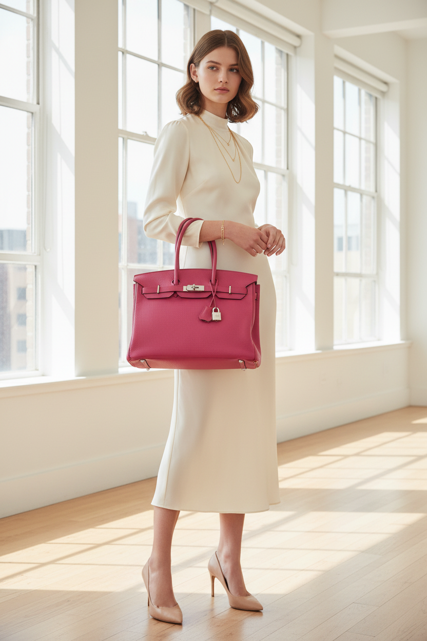 Hermes Birkin 35cm in Rubis Clemence Palladium Hardware