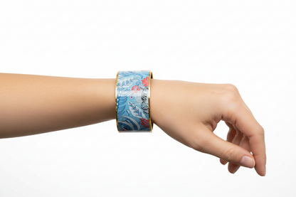 Hermés Wide Enamel Bangle Bracelet