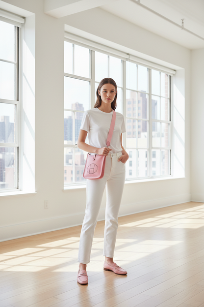 Hermès Rose Sakura Evelyne Crossbody Tres Petit Modele