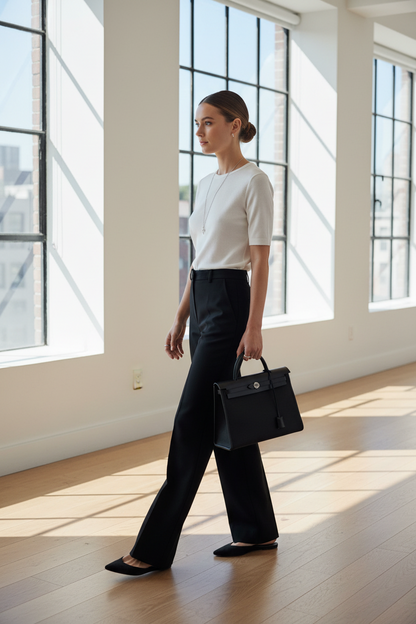 Hermes Herbag 31 in Black Canvas with Leather Trim
