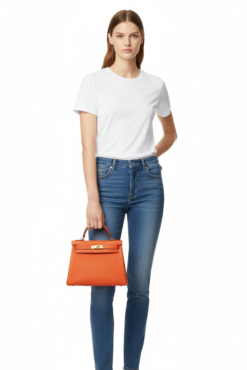 Hermes Kelly bag on model