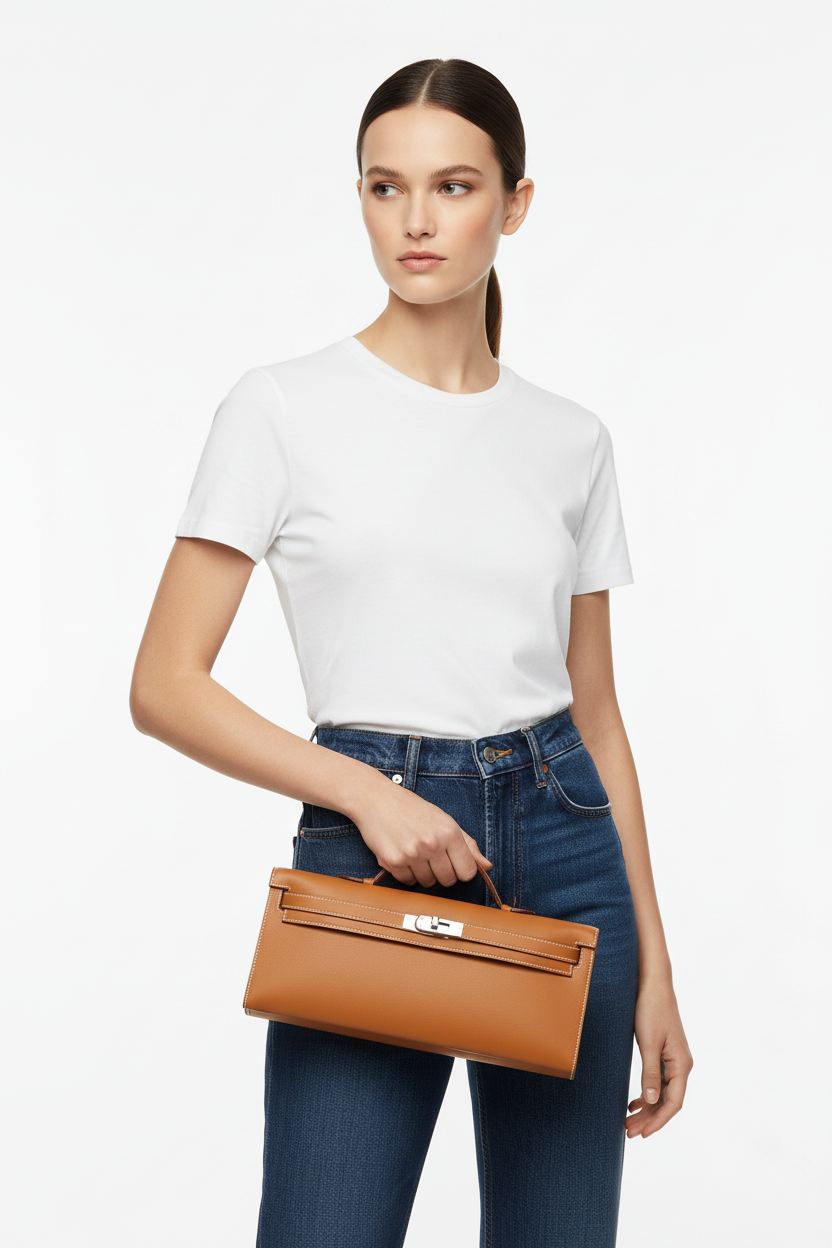 Hermes Kelly Cut on model