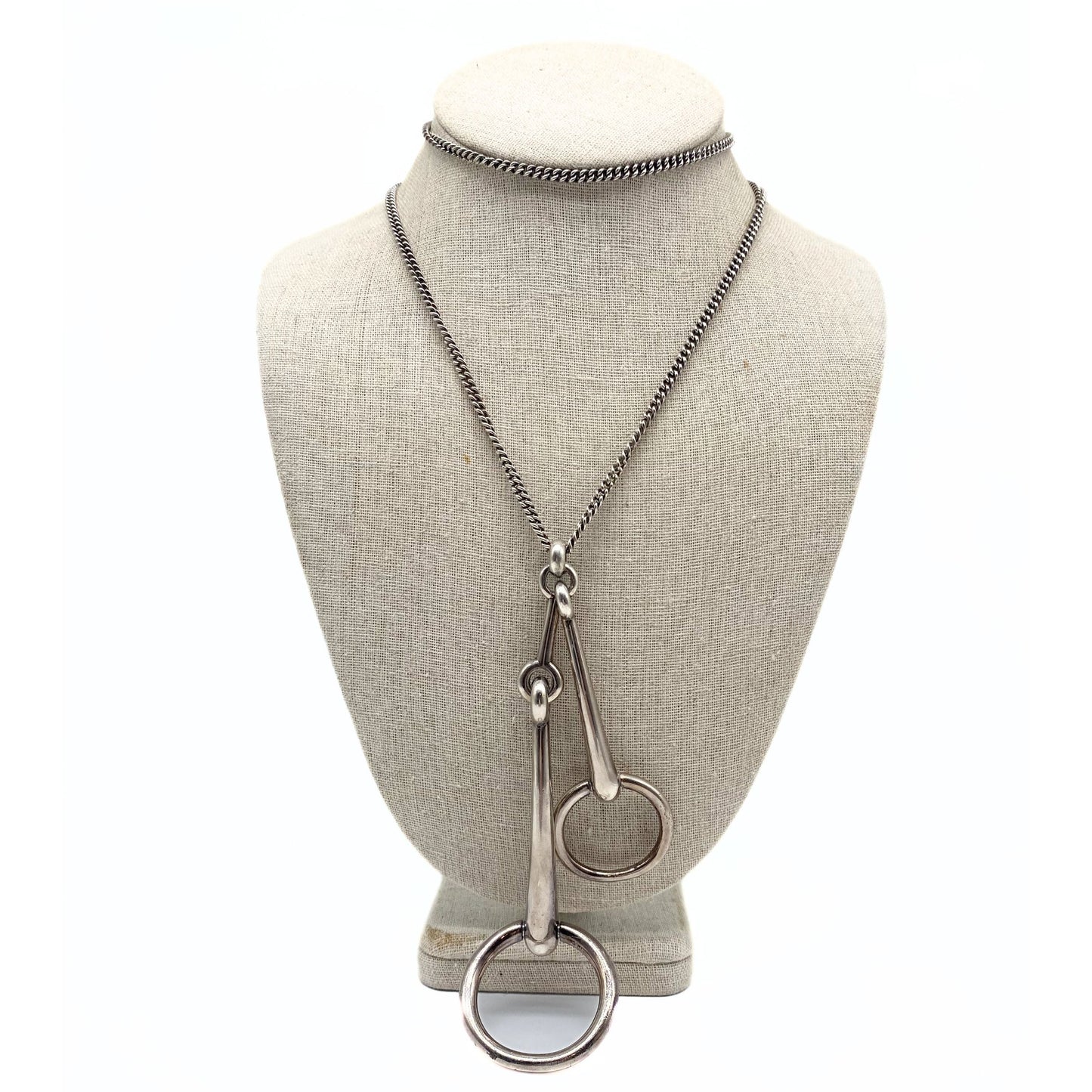 Hermes Sterling Horsebit Necklace