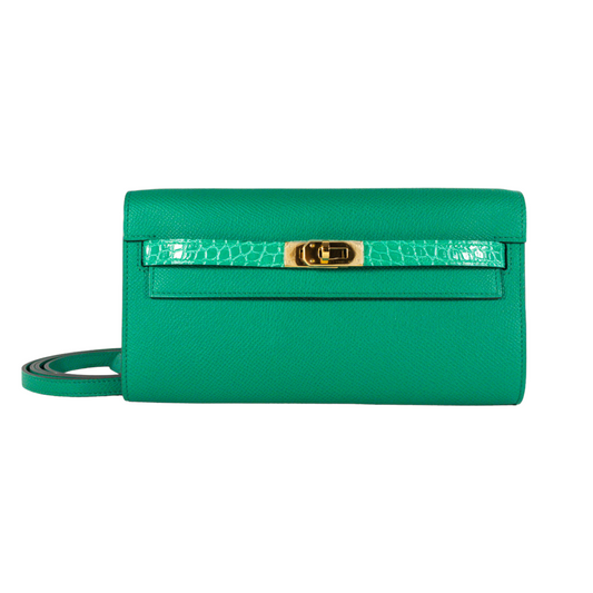Hermes Vert Jade Touch Kelly To Go GHW