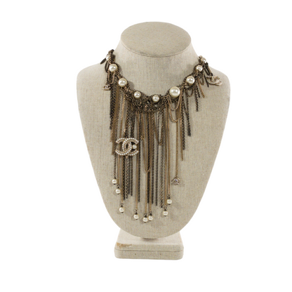 Chanel Chain Fringe CC Necklace