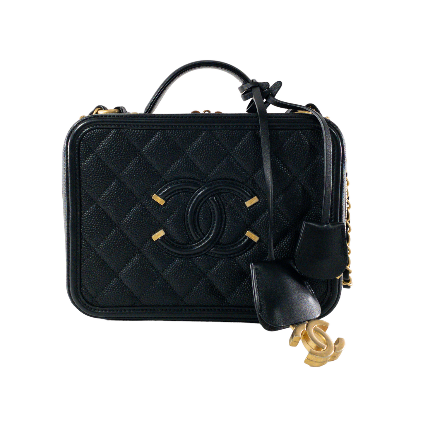 Chanel Black Caviar Filagree Vanity
