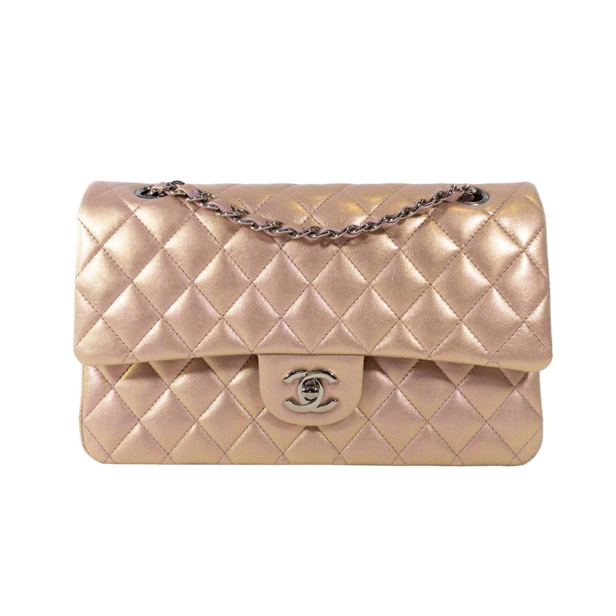 Chanel Fuchsia Caviar Leather WOC with Light Gold Hardware at the