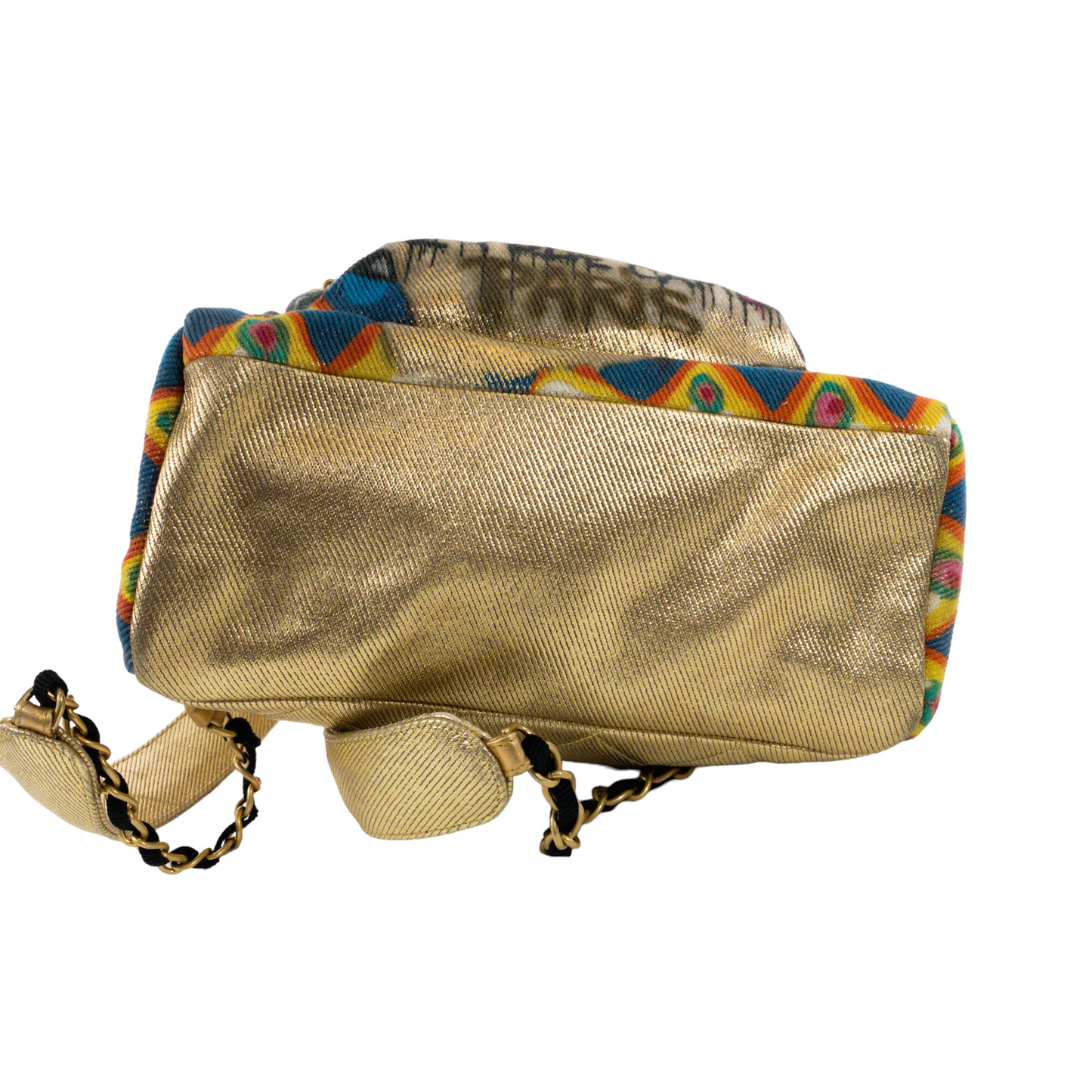 Chanel Gold Graffiti Canvas Backpack