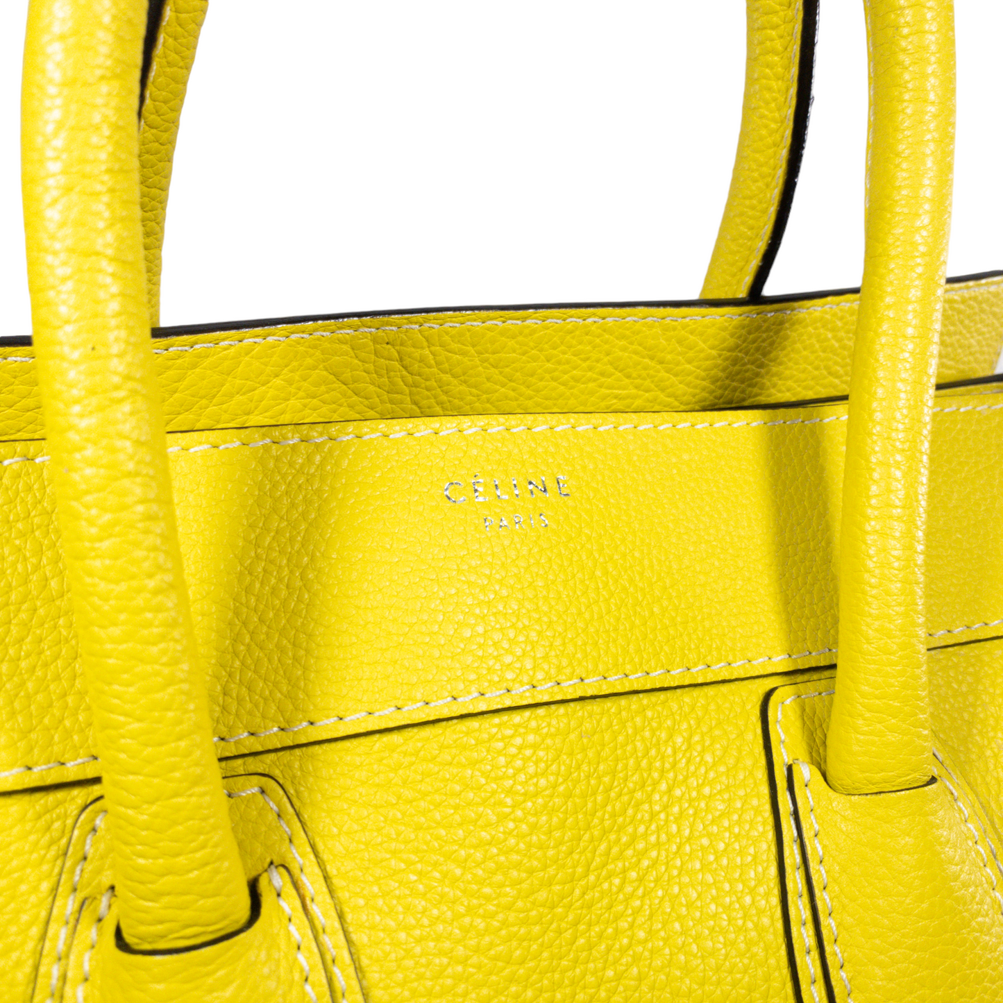 Celine Yellow Drummed Mini Luggage Tote
