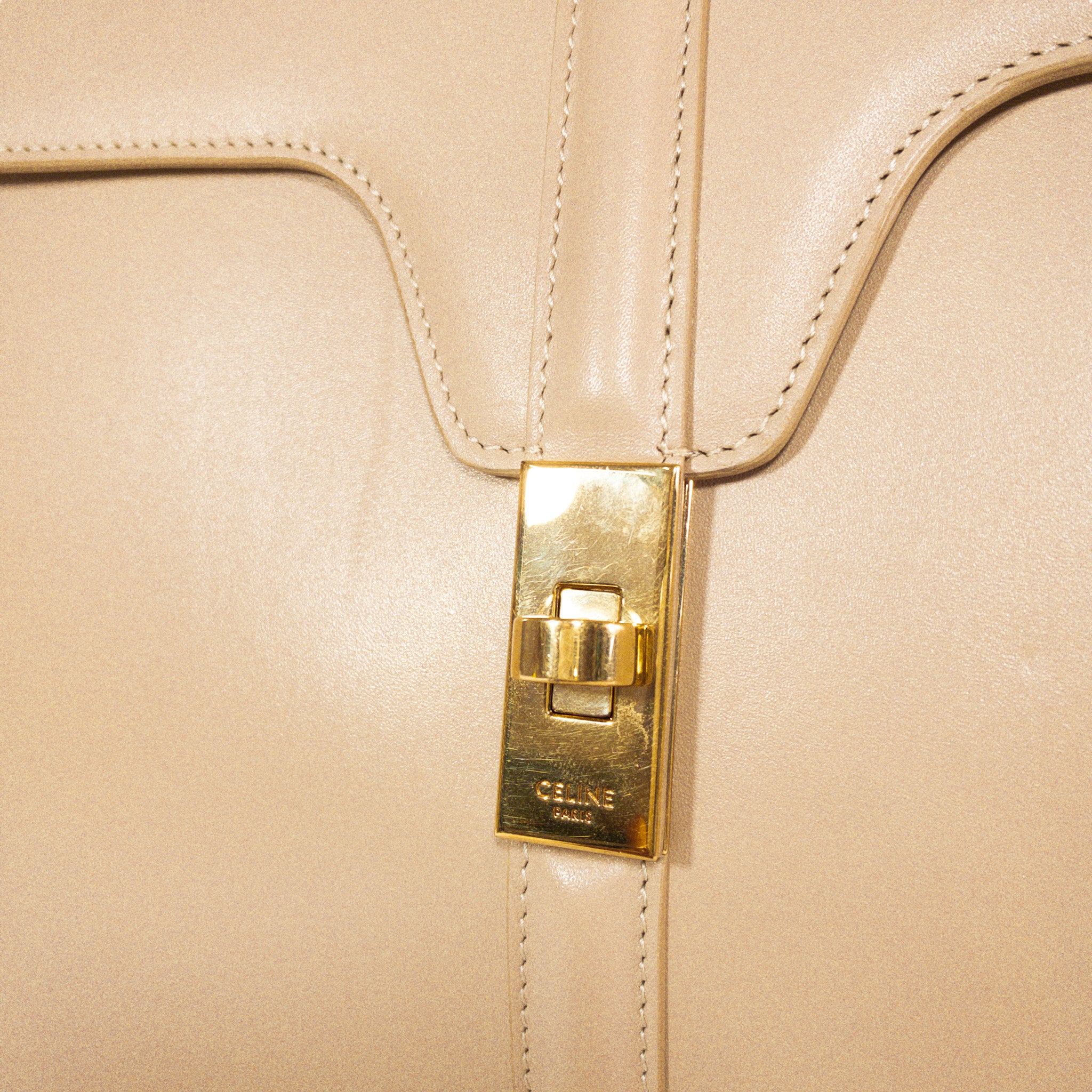 Celine Beige 16 Top Handle Tote