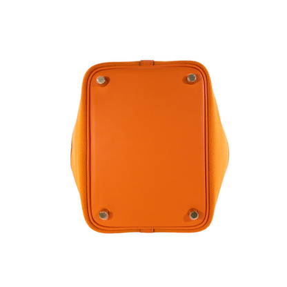 Hermes Cargo Picotin 18 Orange Toile GHW