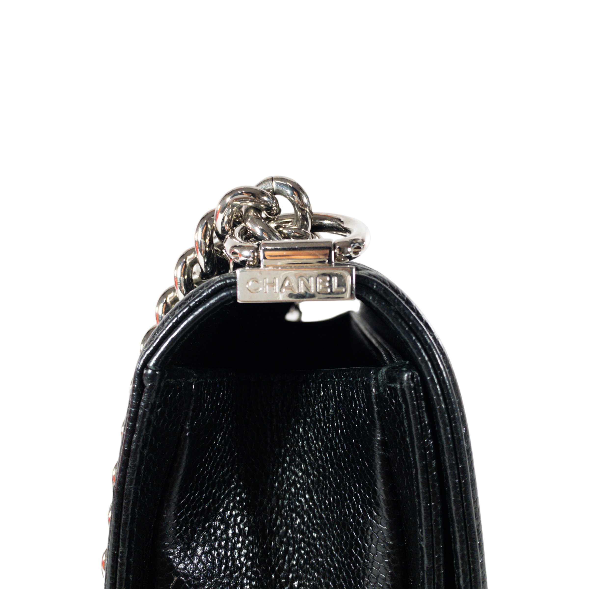 Chanel Black Caviar Medium Boy Bag SHW