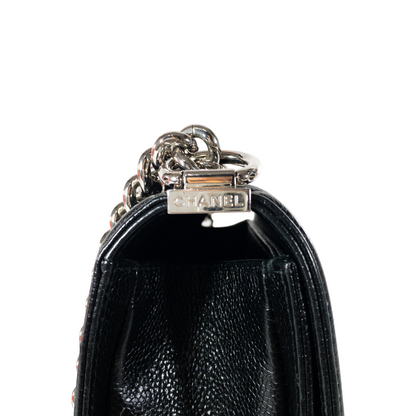 Chanel Black Caviar Medium Boy Bag SHW