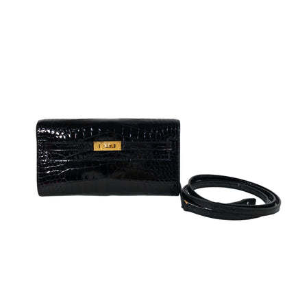Hermes Kelly To Go Black Alligator GHW