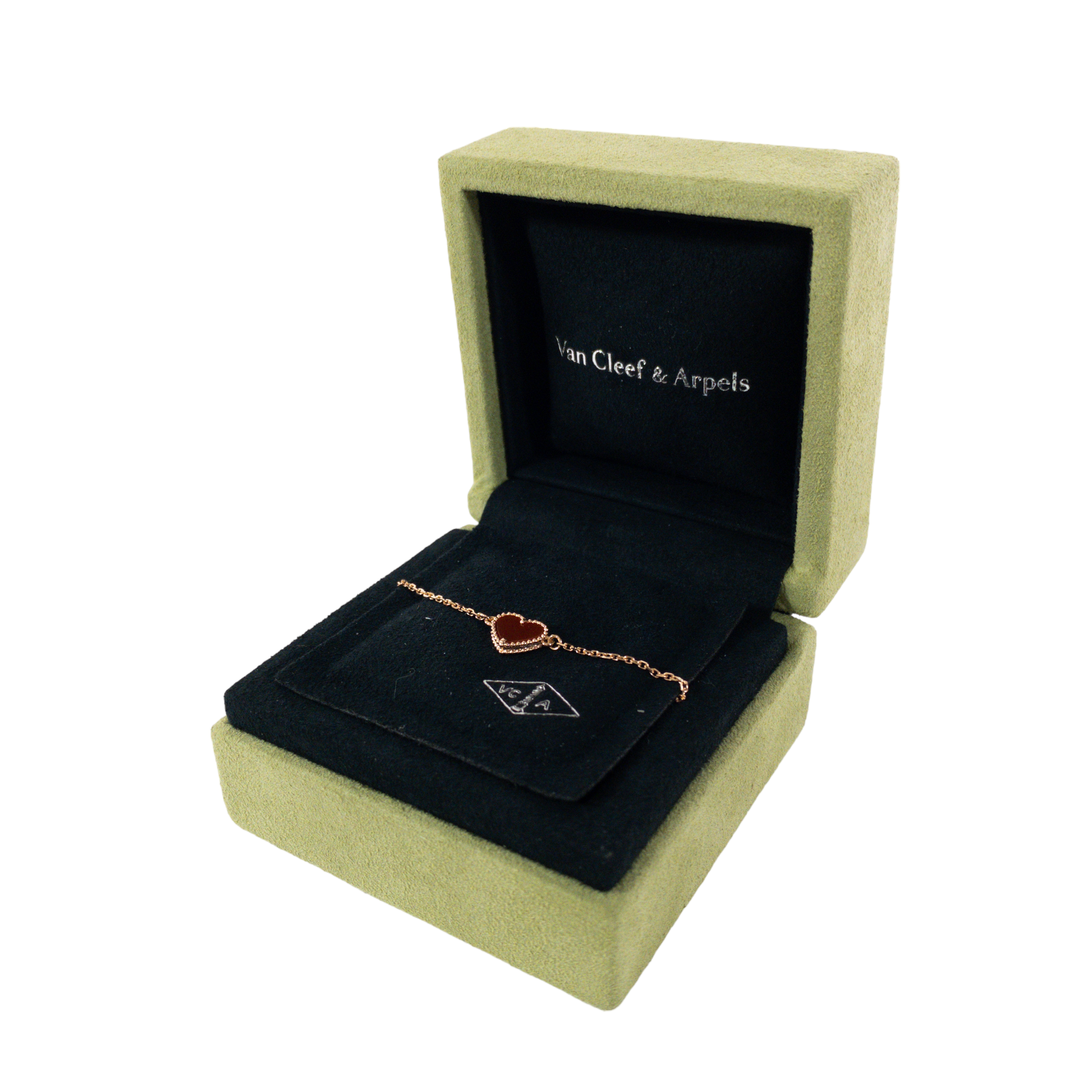 Van Cleef & Arpels 18k Pink Gold Carnelian Slice Bracelet