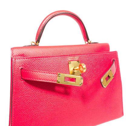 Hermes Kelly 20 Rose Extreme Epsom GHW