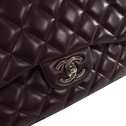 Chanel Plum Lambskin Maxi SHW