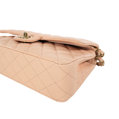 Chanel Peach Caviar Medium Flap GHW