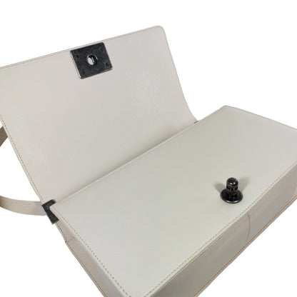 Chanel White Caviar Medium Boy RHW